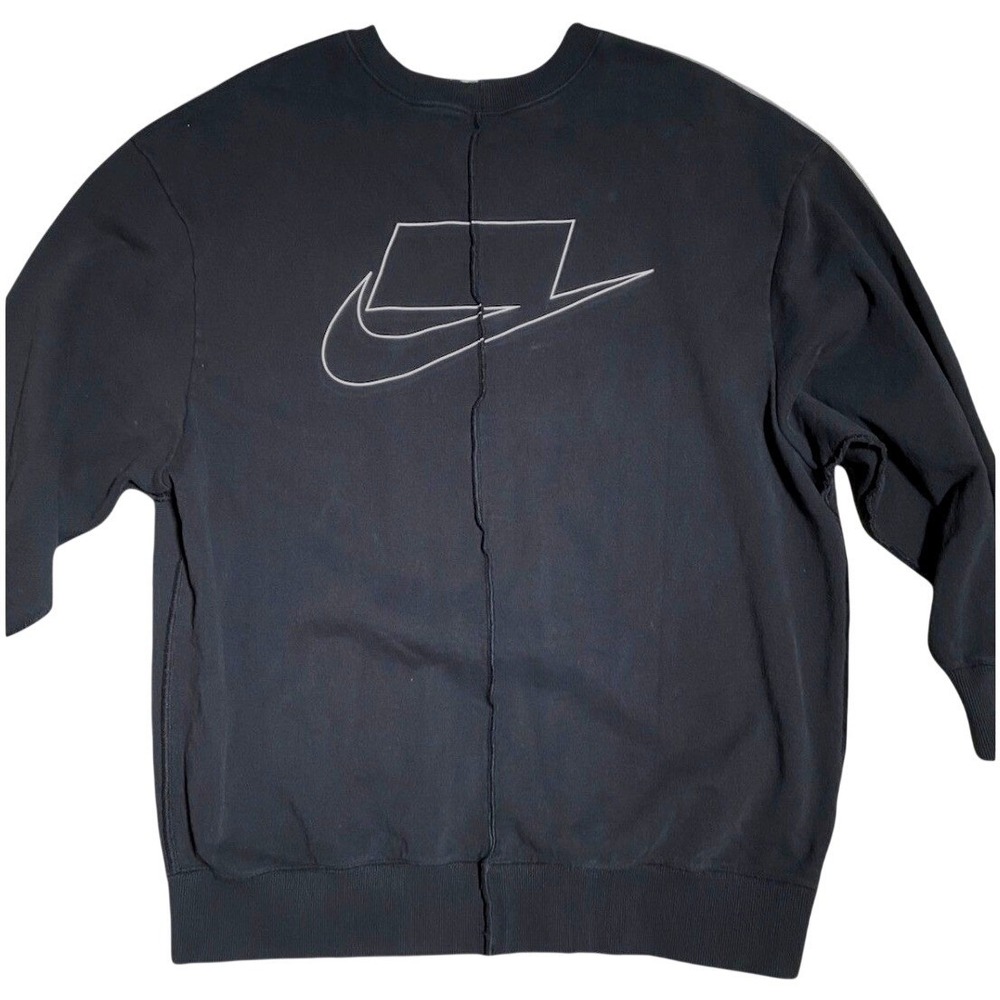 Nike Sportswear Black Full Zip Crewneck Sweatshirt Mens Medium